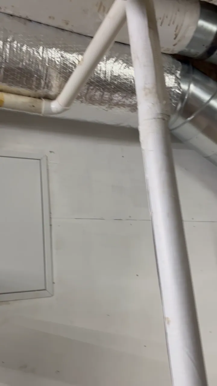Fresh sheet-metal ductwork in the basement